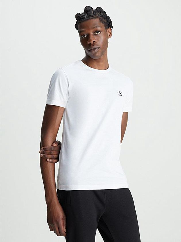 Calvin Klein USA Slim Organic Cotton Mens T-Shirt White 3284176-XH